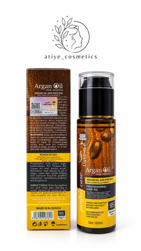 روغن موی آرگان لایتنس Lightness مدل Professional Hair Oil حجم 100 میل